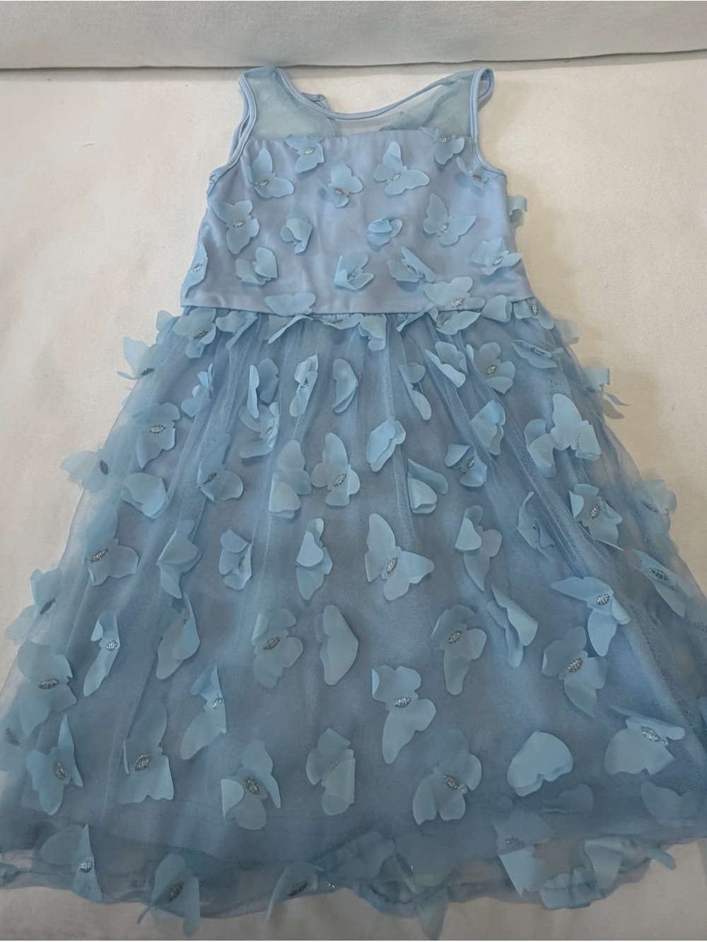 The Children's Place Light Blue Floral Butterfly Tulle Dress